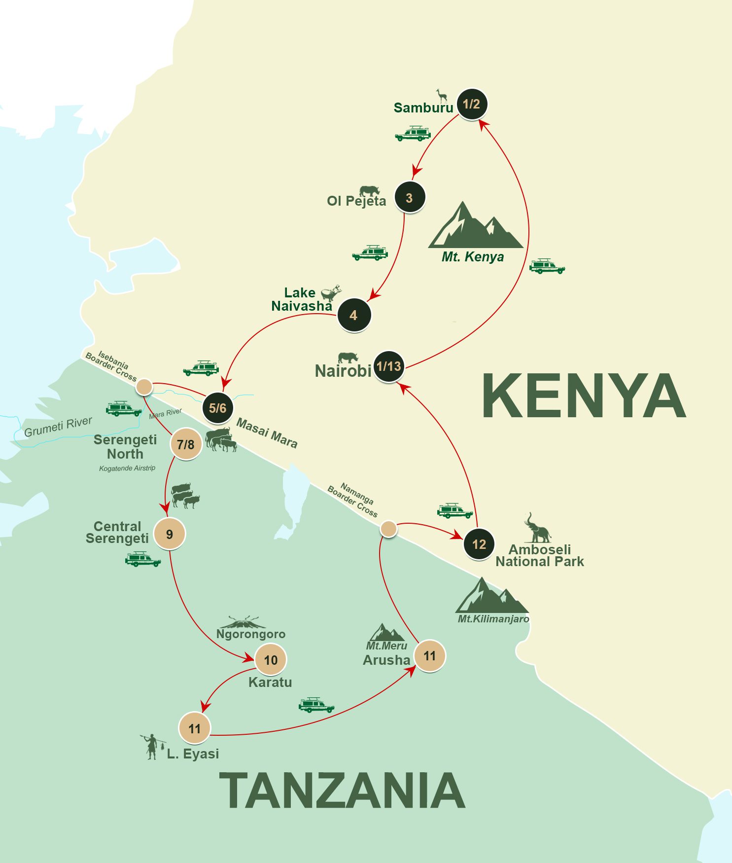 Kenya-Tanzania-map
